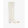 Kurt Geiger Crocodile Embossed Knee-high Boots In Neutral