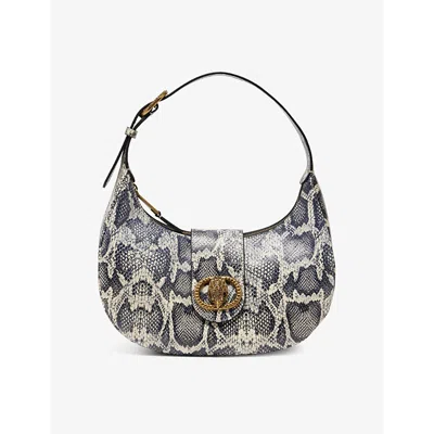 Kurt Geiger Womens  London Chelsea Hobo Leather Shoulder Bag In Bone/comb