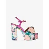 Kurt Geiger Embellished Floral Kensington Platform Sandals In Multi