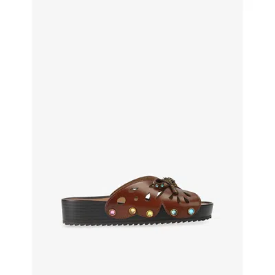Kurt Geiger London Boho Butterfly Flatform Sandal In Brown