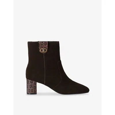 Kurt Geiger 55mm Chelsea Embossed-tab Ankle Boots In Brown