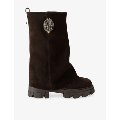 Kurt Geiger Womens Brown Stomp Suede Boots Eur 38/5 Uk