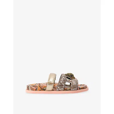 Kurt Geiger Womens  London Eagle Faux-leather Sandals In Multi