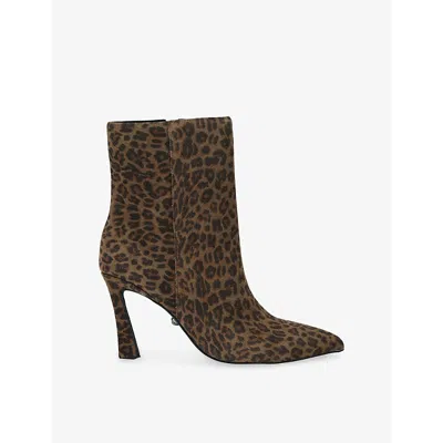 Kurt Geiger Womens Candy Leopard Heeled Suede Ankle Boots Brown/oth Eur 36 / 3 Uk
