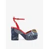Kurt Geiger London Chelsea Ankle Strap Platform Pump In Blue