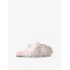 Kurt Geiger Womens Cream Comb Kensington Faux-fur Slippers Eur 37 / 4 Uk In Neutral