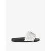 Kurt Geiger Embellished Meena Eagle Slides In Metallic