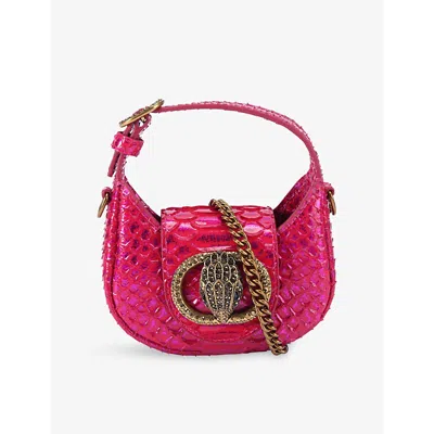 Kurt Geiger Womens Fuchsia Micro Chelsea Leather Hobo Bag In Pink