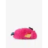 Kurt Geiger Womens Eagle Fluff Faux-fur Slippers Fushia Cmb Eur 38-39/5-6 Uk In Pink