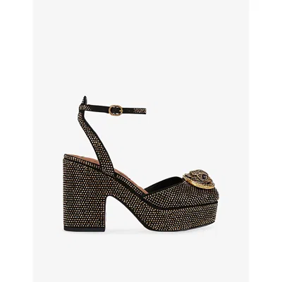 Kurt Geiger Womens Gold Comb Chelsea Faux-suede Platform Heels Eur 39 / 6 Uk