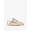 Kurt Geiger Metallic Leather Islington Low-top Sneakers In Gold