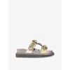 Kurt Geiger Leather Orson Crystal Sandals