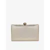 Kurt Geiger Womens Gold Crystal Kensington Leather Clutch Bag In Gold