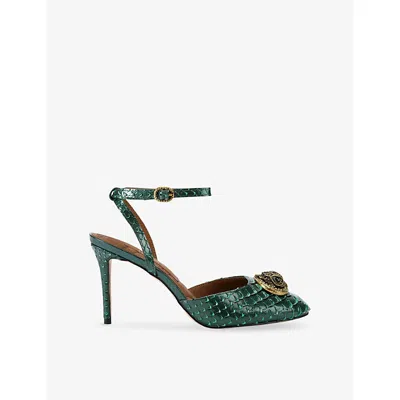 Kurt Geiger Womens Green Chelsea Snakeskin-embossed Leather Courts Eur 39 / 6 Uk