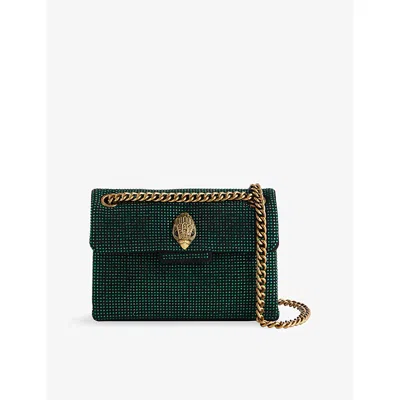 Kurt Geiger Womens Green Comb Mini Kensington Woven Cross-body Bag