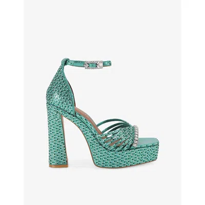 Kurt Geiger Crystal Strap Plataform Heels In Green