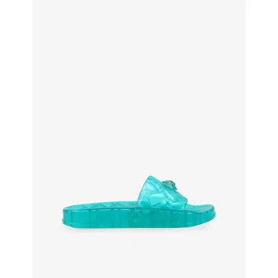 Kurt Geiger Womens Green Meena Jelly Sliders Eur 37 / 4 Uk In Multi