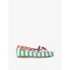 Kurt Geiger Woven Eagle Moccasins In Green Oth