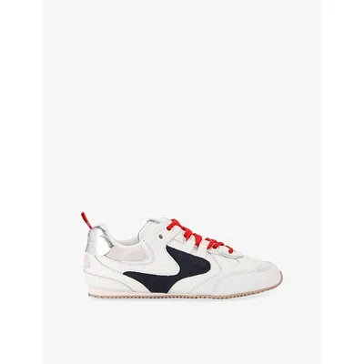 Kurt Geiger Womens K Slim Runner Leather Trainers White/oth Eur 36 / 3 Uk