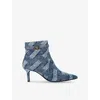 Kurt Geiger 65mm Kensington Flexi Ankle Boots In Denim