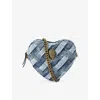 Kurt Geiger Womens Kensington Heart Denim Cross-body Bag In Blue