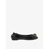 Kurt Geiger Leather Chelsea Ballet Flats In Black