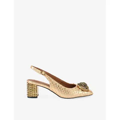 Kurt Geiger Womens Gold Chelsea Leather Courts Eur 38/5 Uk