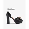 Kurt Geiger Womens Black Chelsea Platform-heel Leather Sandals In Black