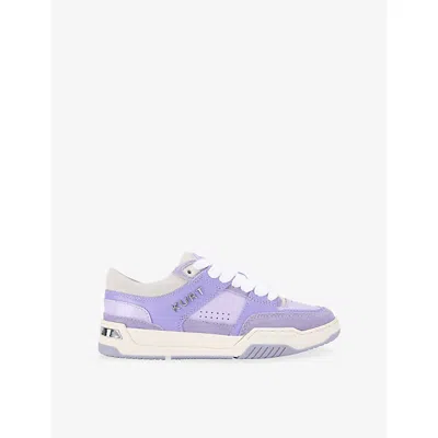 Kurt Geiger Womens  London Hatton Suede And Leather Trainers In Purple