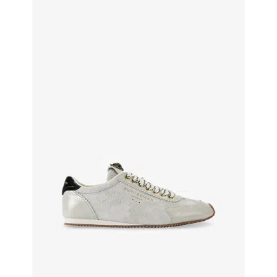 Kurt Geiger Womens Bone Islington Eagle-embellished Leather Trainers