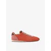 Kurt Geiger Womens Orange Islington Eagle-embellished Suede Trainers In Orange