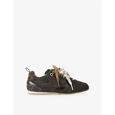 Kurt Geiger London Suede Slim Runner Sneakers In Brown
