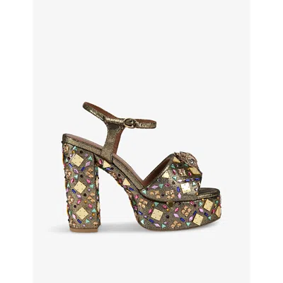 Kurt Geiger Kensington Platform Sandals 125 In Gold Comb