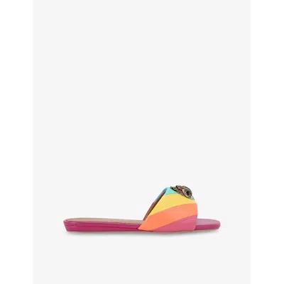 Kurt Geiger Womens Other Kensington Eagle-embellished Leather Sandals