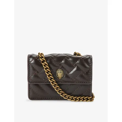 Kurt Geiger Womens Kensington Micro Faux-leather Cross-body Bag Dark Brown