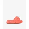 Kurt Geiger Womens Peach Kensington Puff Flatform Leather Sandals In Peach