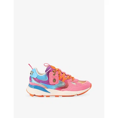 Kurt Geiger Ombre Metallic Kurt Runner Sneakers In Pink