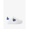 Kurt Geiger Womens  London Lana Leather Low-top Trainers In Denim