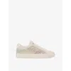 Kurt Geiger Suede Crystal Laney Sneakers In Bone/comb