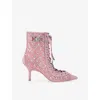 Kurt Geiger Embellished Mansion Corset Ankle Boots In Multi