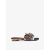 Kurt Geiger Womens  London Mayfair Rhinestone-embellished Woven Sandals In Other