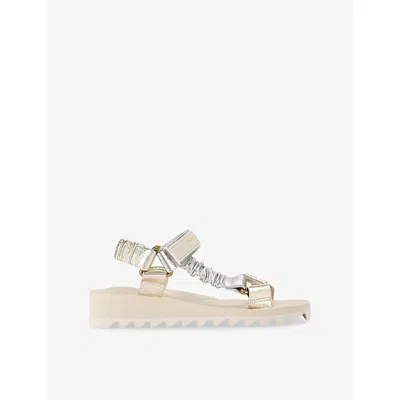 Kurt Geiger Womens Metal Comb Orion Faux-leather Sandals Eur 37 / 4 Uk