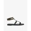 Kurt Geiger Womens  London Regent Leather Sandals In Black