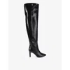 Kurt Geiger Womens Black Shoreditch Leather Knee-high Boots In Black