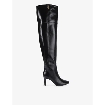 Kurt Geiger Womens Black Shoreditch Leather Knee-high Boots