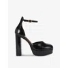 Kurt Geiger Leather Shoreditch Platform Heels 115 In Black