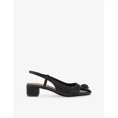 Kurt Geiger Womens Black Sloane Leather Block-heel Slingback Courts Eur 39 / 6 Uk