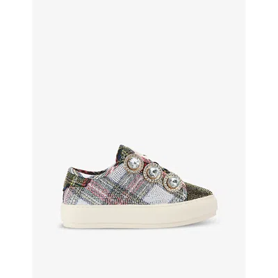 Kurt Geiger Womens Laney Octavia Embellished Woven Trainers Oth In Other