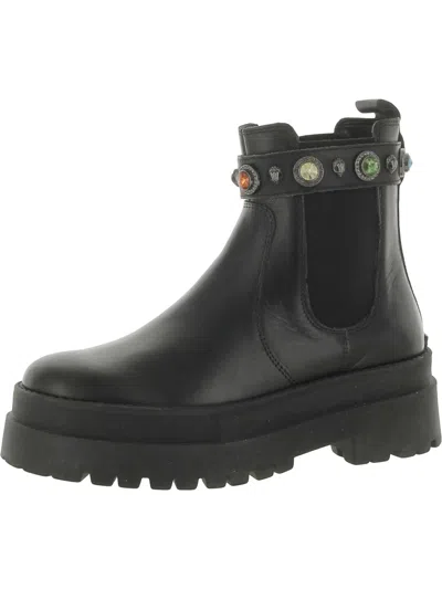 Kurt Geiger Womens Leather Ankle Boots In Black