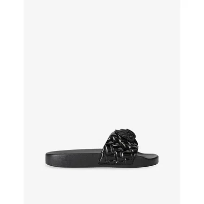 Kurt Geiger Womens Meena Eagle Faux-leather Sliders Black Eur 39 / 6 Uk